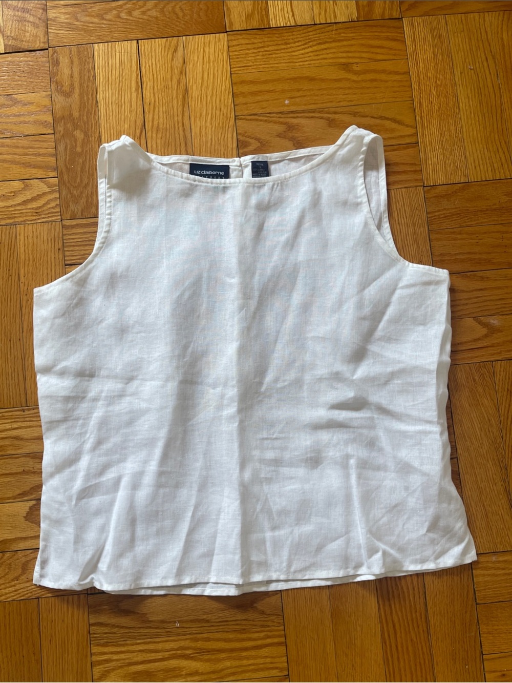 Vintage White Linen Sleeveless Top